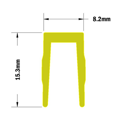 61-010-2 MODULAR SOLUTIONS PVC COVER PROFILE YELLOW, 2M